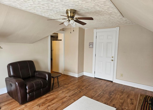 20 Sylvan Ave, Lewiston, ME 04240 - sitting room with ceiling fan, wood finished floors, and baseboards