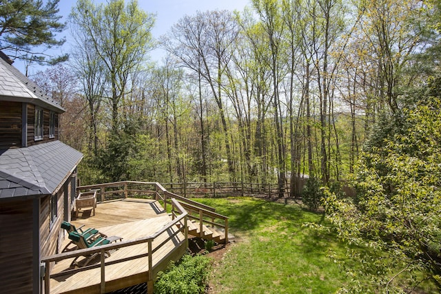 121 Heal Rd, Lincolnville, ME 04849 - view of yard with a deck and a view of trees