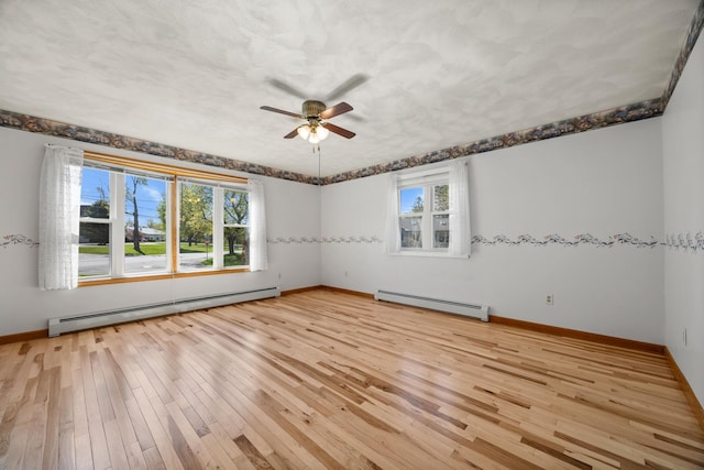 164 Dewitt Ave, Bangor, ME 04401 - empty room with a baseboard radiator, light wood finished floors, and healthy amount of natural light