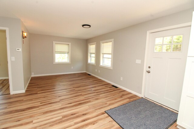 342 Spring Bridge Rd, Greenbush, ME 04418 - entrance foyer with plenty of natural light, light wood-style flooring, and baseboards