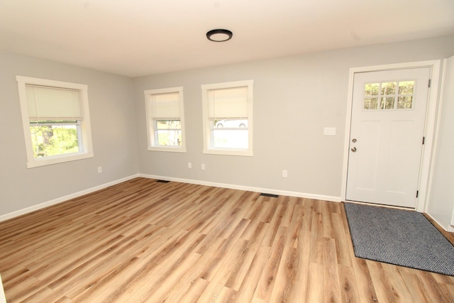 342 Spring Bridge Rd, Greenbush, ME 04418 - entryway with healthy amount of natural light, light wood-type flooring, and baseboards