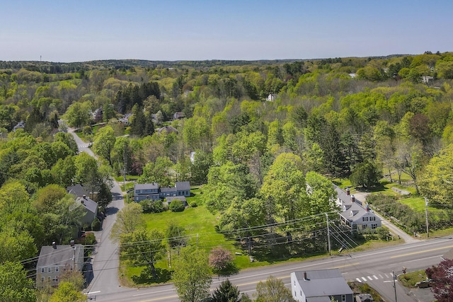 42 Winthrop St, Hallowell, ME 04347 - aerial view of a heavily wooded area