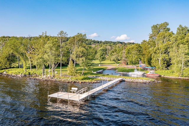39 Kendall Farm Trl, Rangeley, ME 04970 - dock area with a forest view and a water view