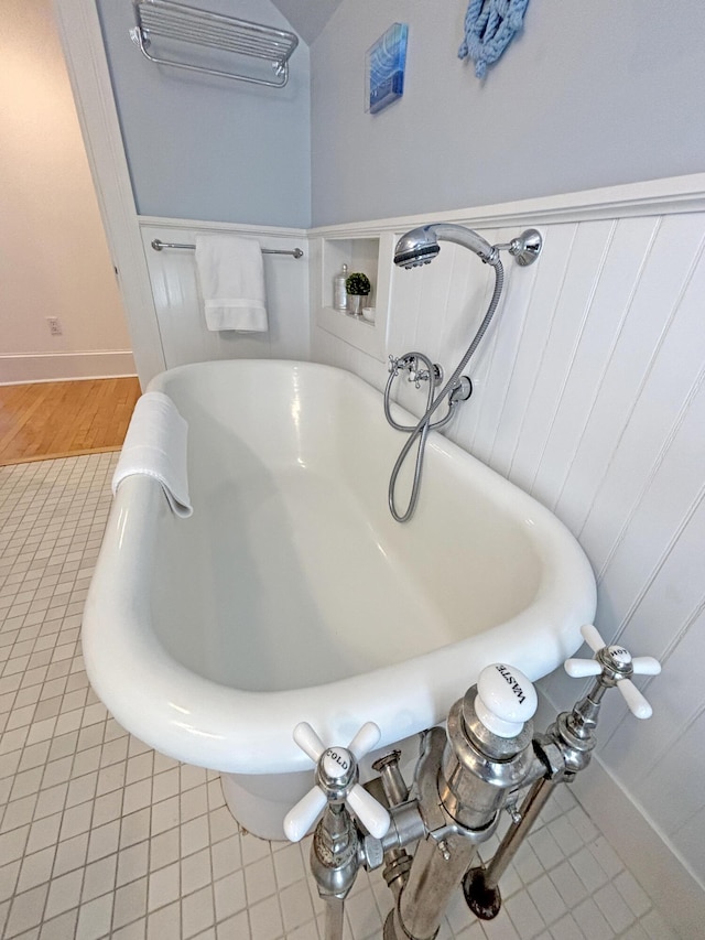 bathroom view of a soaking tub