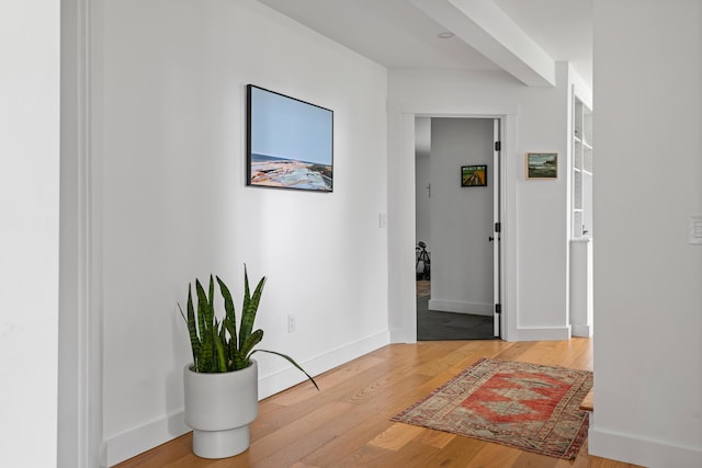 56 Carroll St, Falmouth, ME 04105 - hallway featuring light wood finished floors and baseboards
