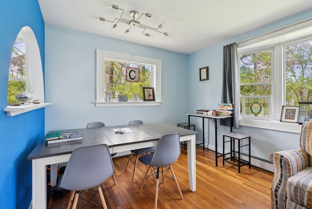 38 Falmouth Rd, Falmouth, ME 04105 - home office with wood-type flooring and a baseboard radiator