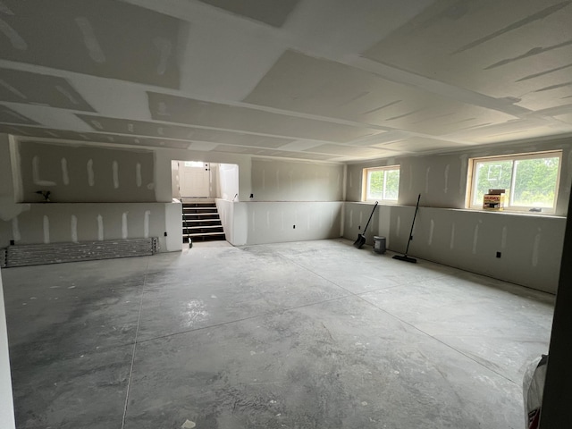45 Knoll Rd, Poland, ME 04274 - unfurnished room with concrete floors and stairs