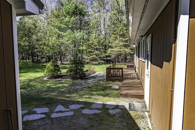 29 Fields Pond Rd, Holden, ME 04429 - view of grassy yard featuring a deck