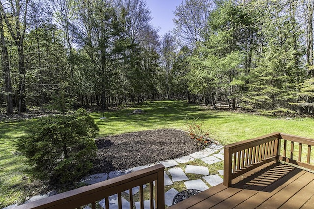 29 Fields Pond Rd, Holden, ME 04429 - view of grassy yard with a deck