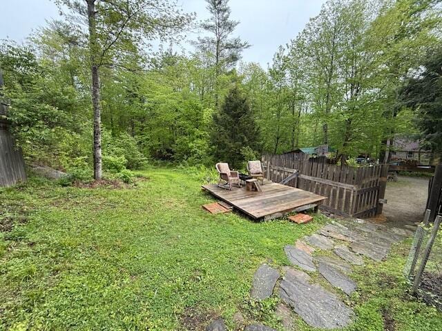 103 Fellows Ln, Winthrop, ME 04364 - view of yard with a wooden deck