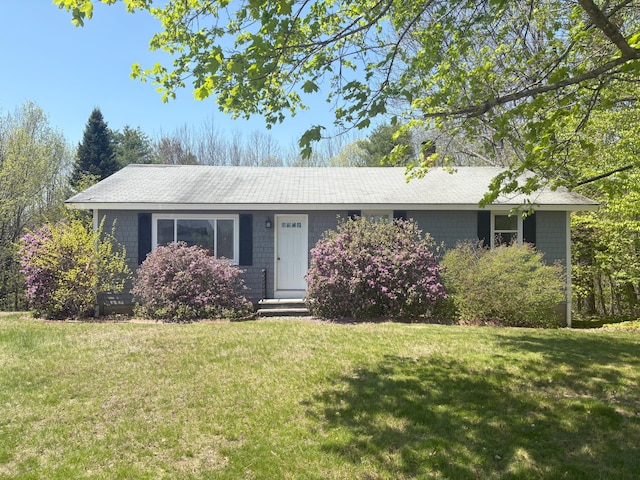 863 Sturtevant Hill Rd, Winthrop, ME 04364 - ranch-style home featuring a front lawn