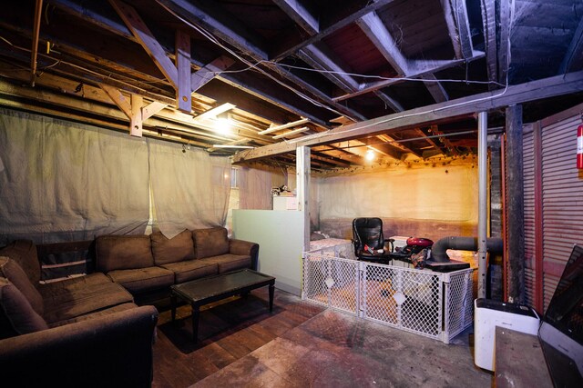 10 River St, Strong, ME 04983 - unfinished basement with hardwood / wood-style floors