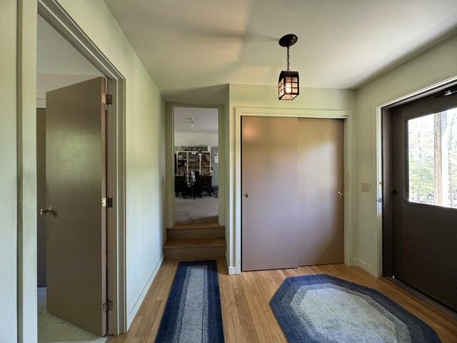 898 Sebec Village Rd, Sebec, ME 04481 - foyer with light wood-style flooring