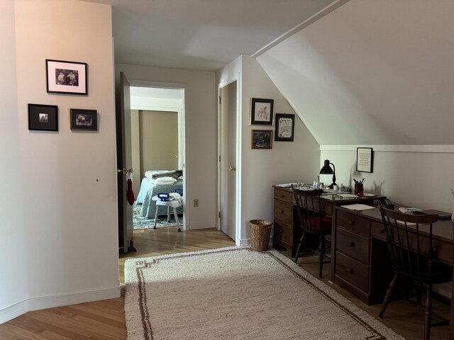 898 Sebec Village Rd, Sebec, ME 04481 - home office with wood finished floors and baseboards