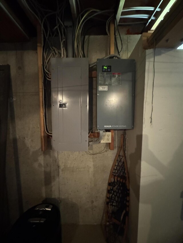 898 Sebec Village Rd, Sebec, ME 04481 - utility room featuring electric panel