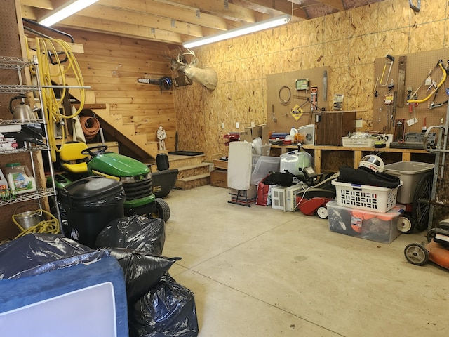 227 Brooks Pond Dr, Corinna, ME 04928 - garage featuring a workshop area