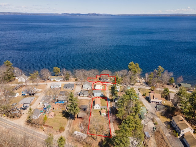 73 Wards Cove Rd, Standish, ME 04084 - aerial overview of property's location with a nearby body of water and property boundaries highlighted