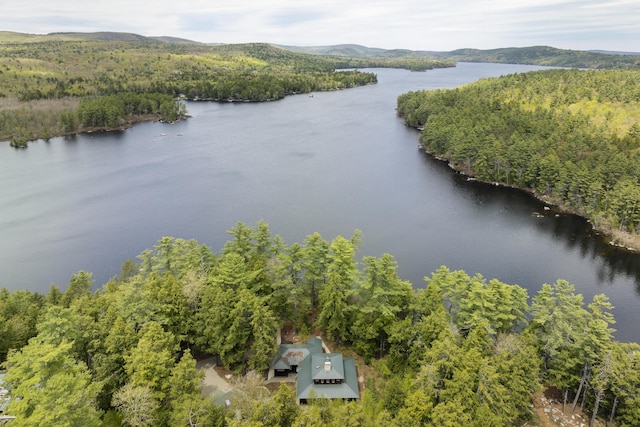 389 Castle Island Rd, Belgrade, ME 04917 - aerial view of a water and mountain view and a forest