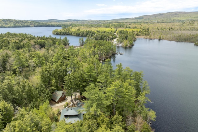 389 Castle Island Rd, Belgrade, ME 04917 - drone / aerial view of a heavily wooded area and a nearby body of water