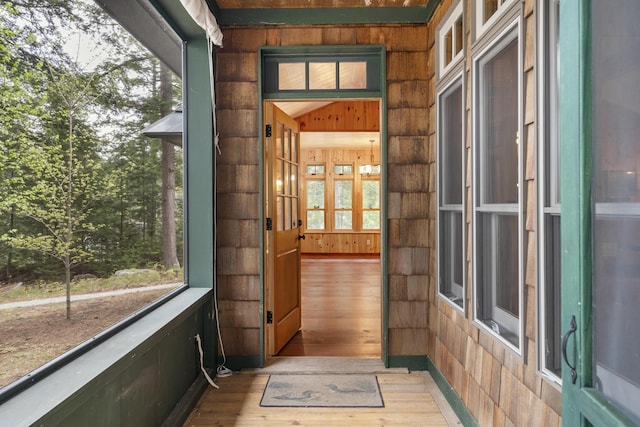 389 Castle Island Rd, Belgrade, ME 04917 - unfurnished sunroom featuring plenty of natural light