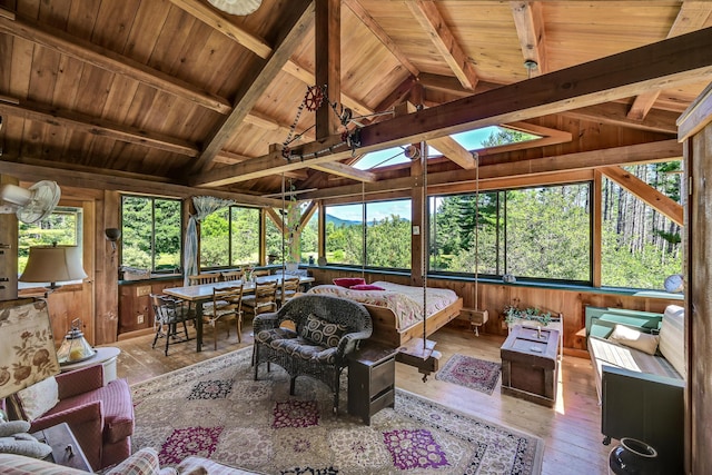 890 Salem Rd, Freeman Twp, ME 04983 - sunroom / solarium featuring a skylight