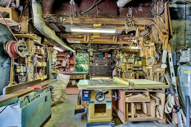 890 Salem Rd, Freeman Twp, ME 04983 - basement with a workshop area