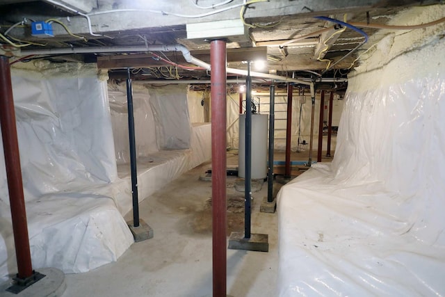 7 Middle St, Hallowell, ME 04347 - unfinished below grade area featuring water heater