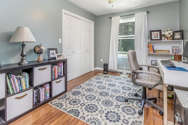 320 Grove St, Lewiston, ME 04240 - home office featuring wood finished floors and baseboards