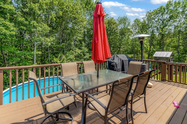320 Grove St, Lewiston, ME 04240 - wooden terrace featuring outdoor dining space and grilling area