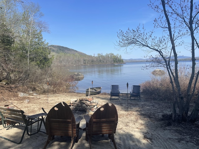 water view with mountains