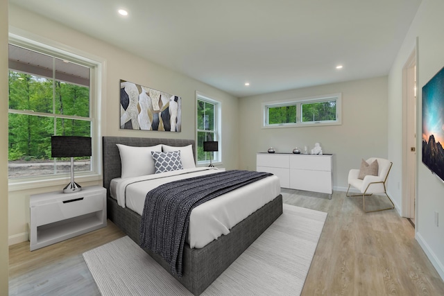 324 Gray Rd, Shapleigh, ME 04076 - bedroom with light wood finished floors, baseboards, and recessed lighting
