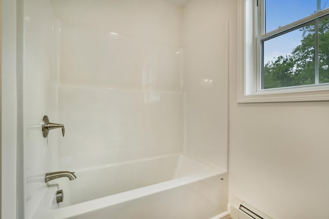 324 Gray Rd, Shapleigh, ME 04076 - bathroom featuring plenty of natural light,  shower combination, and a baseboard radiator