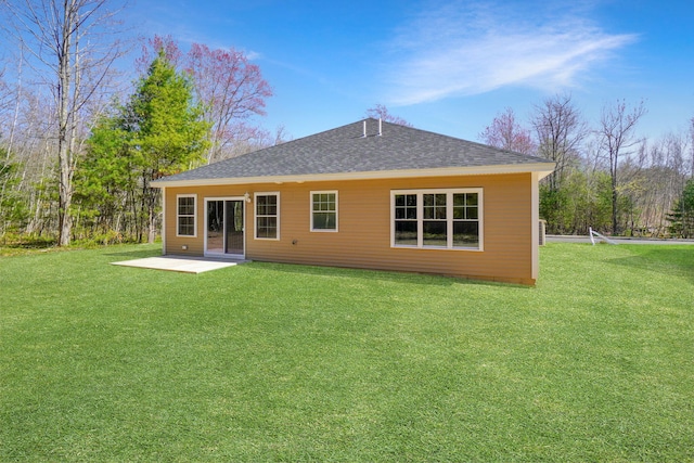 9 Country Dr, Old Orchard Beach, ME 04064 - rear view of house with a yard, roof with shingles, and a patio