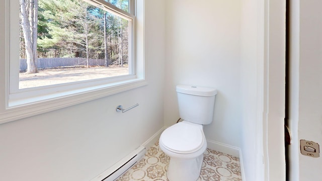 9 Country Dr, Old Orchard Beach, ME 04064 - bathroom with toilet, baseboards, and tile patterned flooring