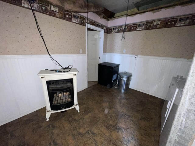 172 Highland Ave, Gardiner, ME 04345 - basement featuring wainscoting and wallpapered walls