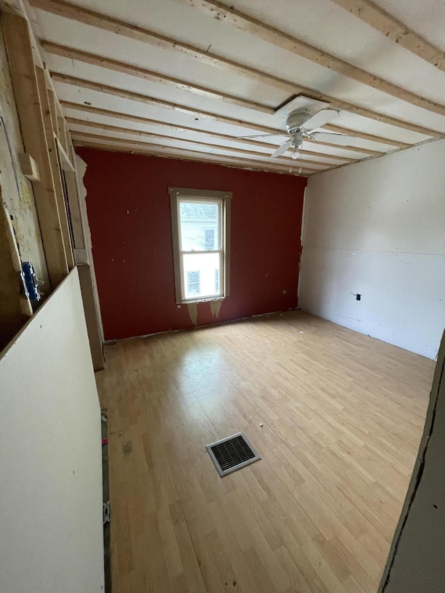 172 Highland Ave, Gardiner, ME 04345 - empty room featuring light wood-style flooring and ceiling fan