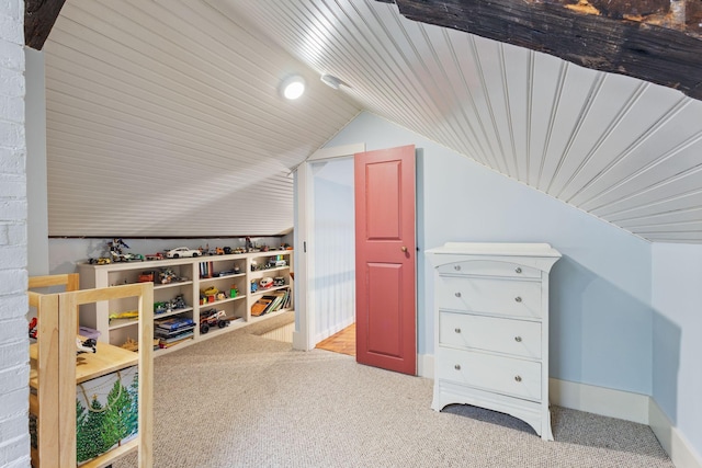 18 Laurel Ln, Eliot, ME 03903 - bonus room with vaulted ceiling, carpet floors, baseboards, and wooden ceiling