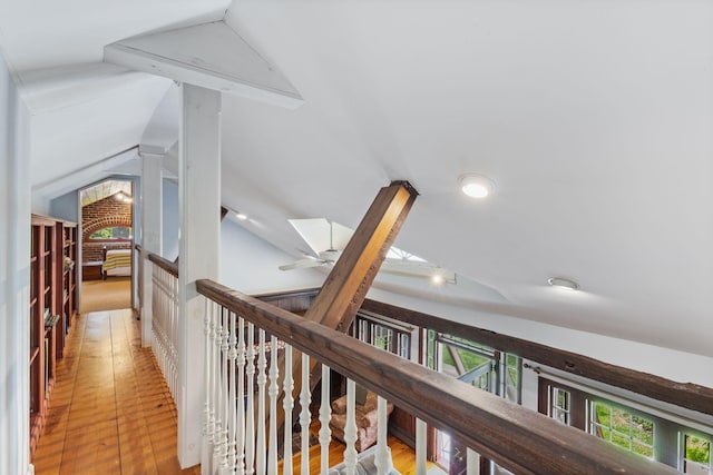 18 Laurel Ln, Eliot, ME 03903 - hall featuring lofted ceiling, light wood finished floors, and recessed lighting