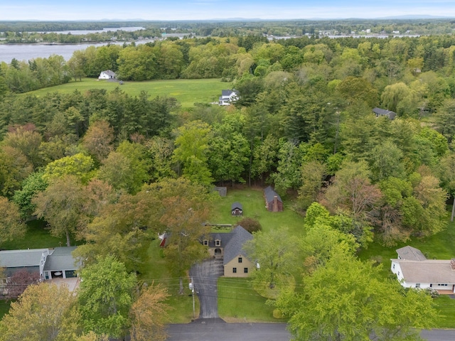 18 Laurel Ln, Eliot, ME 03903 - aerial overview of property's location with a nearby body of water and a heavily wooded area