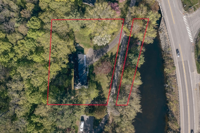 13 Packard Ave, Norway, ME 04268 - aerial overview of property's location with a nearby body of water and property parcel outlined