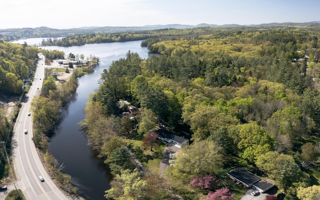 13 Packard Ave, Norway, ME 04268 - aerial view of property's location with a forest and a nearby body of water