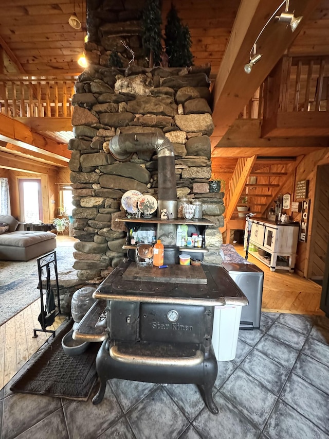 135 W Conroy Lake Rd, Monticello, ME 04760 - kitchen featuring wooden walls