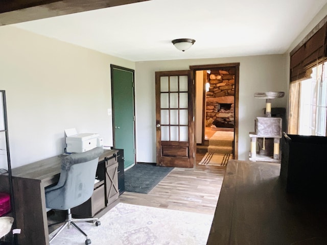 135 W Conroy Lake Rd, Monticello, ME 04760 - home office with light wood-style floors