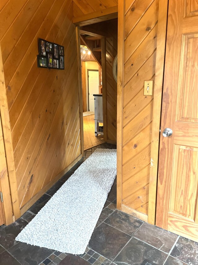 135 W Conroy Lake Rd, Monticello, ME 04760 - hall with wooden walls