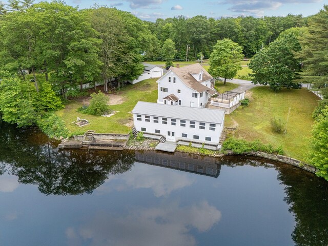 24 Emery Corner Rd, Limerick, ME 04048 - view from above of property with a large body of water