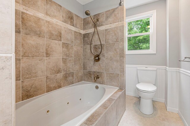 24 Emery Corner Rd, Limerick, ME 04048 - bathroom with a combined bath / shower with jetted tub and a wainscoted wall