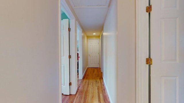 72 Sand Beach Rd, Standish, ME 04084 - corridor featuring light wood finished floors and baseboards