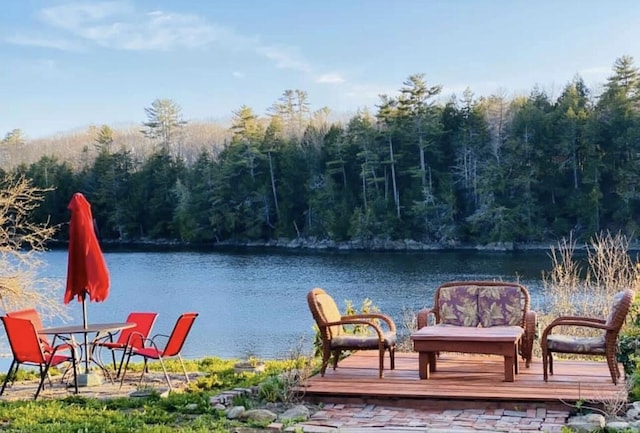 29 Fish Point Rd, Orland, ME 04472 - dock area with a view of trees and a water view