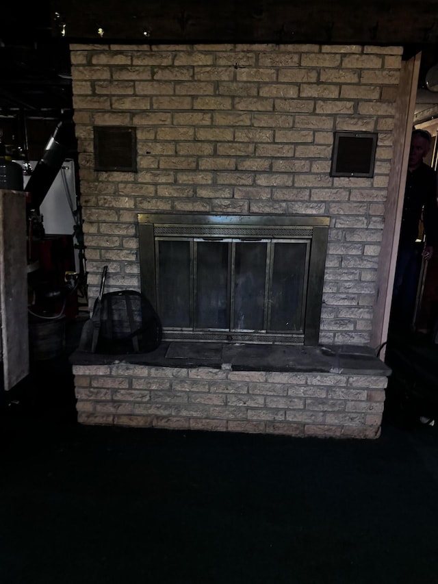 1596 Bald Mountain Rd, Orland, ME 04472 - detailed view of a brick fireplace
