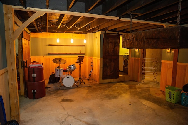 51 Brookview Dr, Bucksport, ME 04416 - unfinished basement featuring washer / dryer